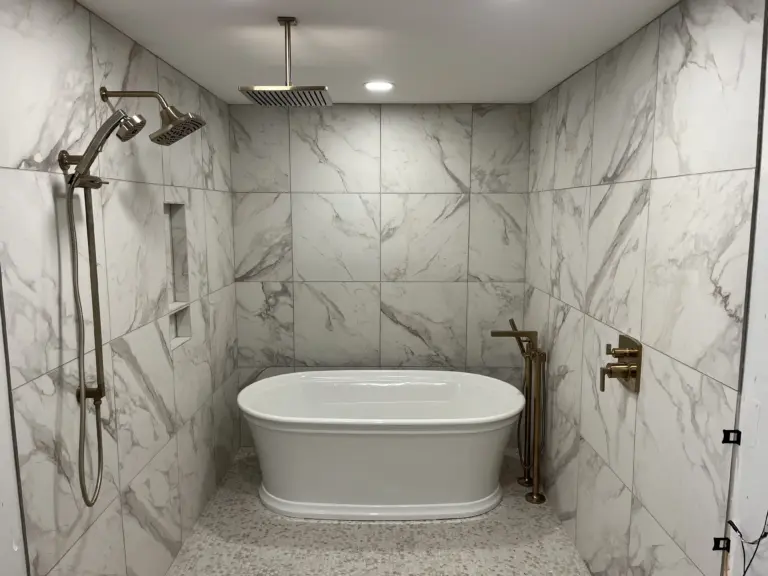 Newly renovated bathroom by Metro Plumbing